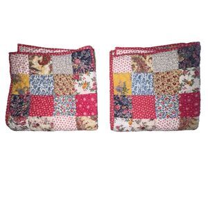 Pottery Barn Providence Quilt Patchwork Set Of 2 European Square Pillow Shams